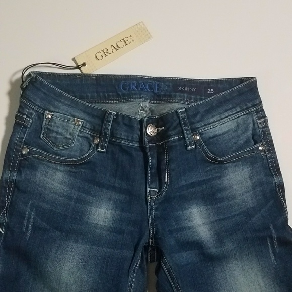 NWT Grace in La Jeans with fringed hem - Picture 6 of 8